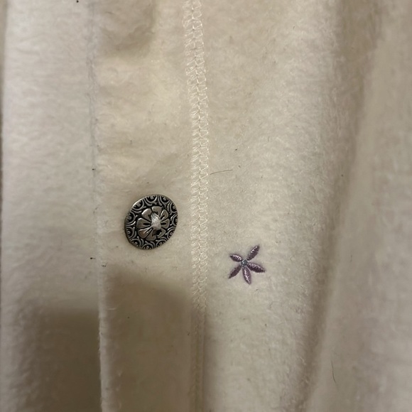 Alfred Dunner Cream and Blue Patterned fleece Jacket - Picture 4 of 4